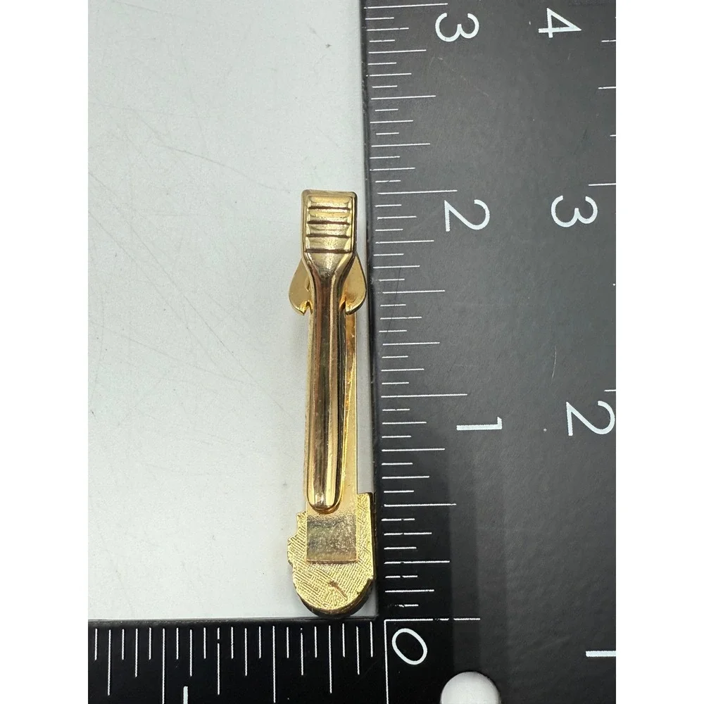 Vintage MCM Gold Tone Wing Cufflink and Tie Clip Set Aurora Borealis Glass Stone